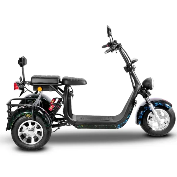 1500W electric motor tricycle with 10 inch tires motor car battery power 60v-20ah citycoco electric scooter