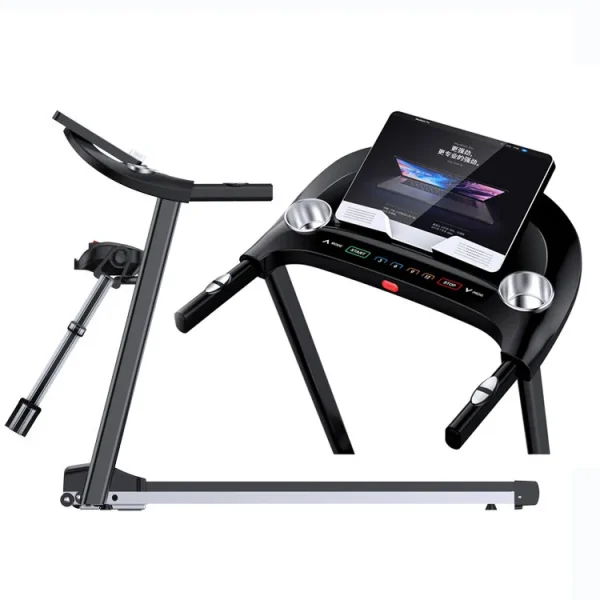 Household electric treadmill multi functional fitness equipment foldable intelligent treadmill machine