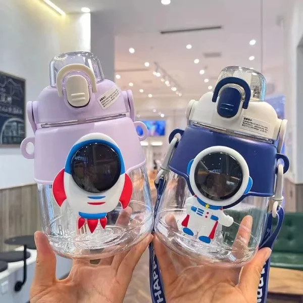 1200ml Cute Cartoon Custom Water Bottle School Portable Plastic Drink Bottles For Kids