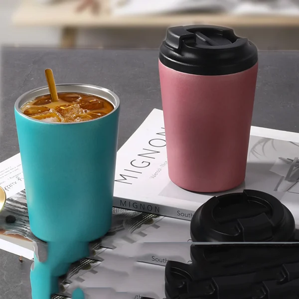 H9d7d751c2e344fff97cab6d8280db0eeW.webp Custom water bottle double wall Insulated stainless steel travel coffee camper mug with press lid tumblers