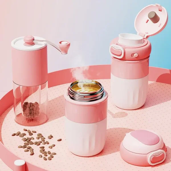 Reusable Double Wall Insulated Travel Mug with Lid Coffee Cup