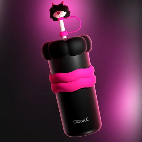 Double wall stainless steel vacuum insulated tumbler straw cup travel coffee mug