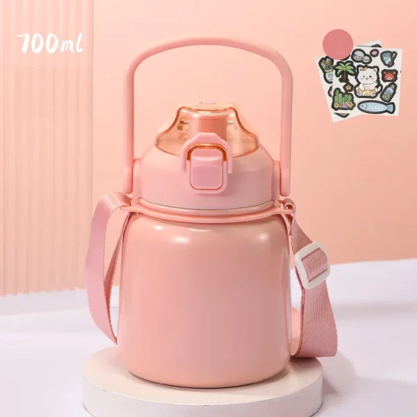 Wholesale 700ml Large Capacity Cup Children Stainless Steel Vacuum Tumbler with Lids and Straws Outdoors Water Bottle