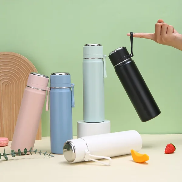 Hb26658f9518242febc3a77900401790aF.webp Portable Outdoor Vacuum Double Wall 304 Stainless Steel Water Bottle with custom logo and string lid