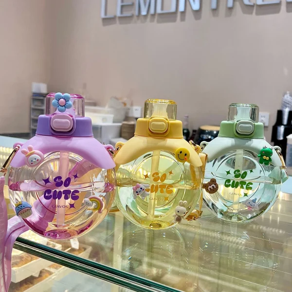 Customized 500ml Straw Water Cup Cute Large Capacity Plastic Cup Water Bottle Wholesale