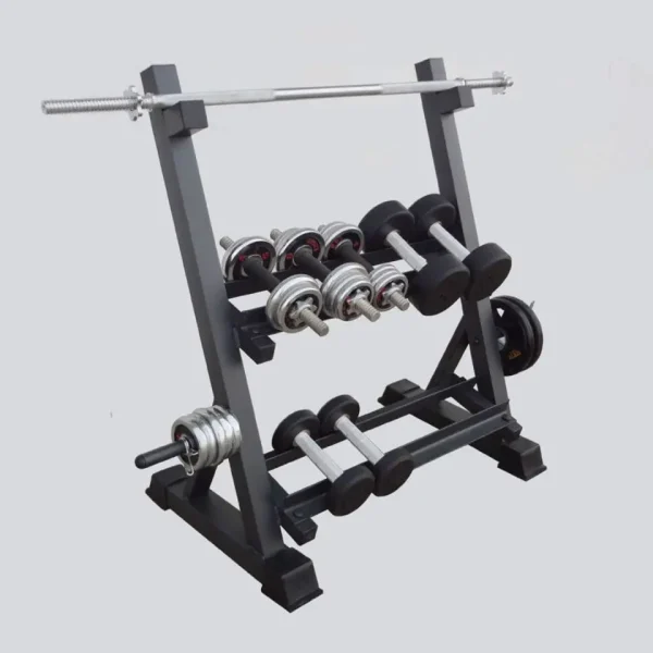 Hbc9ab4e938df47c1b2b319c8c31fefebE.webp Fitness Equipment Gym Training Storage Commercial Kettlebell Barbell Weight Stand Dumbbell Rack