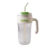 Cute plastic handle water bottle Simple Cup with straw water cup