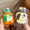 Thermal Insulated Stainless Steel Water Bottle Cartoon Cute Vacuum Large Capacity Water Bottle With Strap
