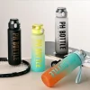 Custom Logo BPA Free 32oz Gym Drinking Gradient Color Plastic Water Bottle