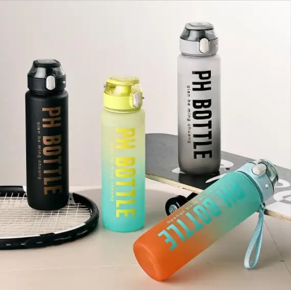 Custom Logo BPA Free 32oz Gym Drinking Gradient Color Plastic Water Bottle