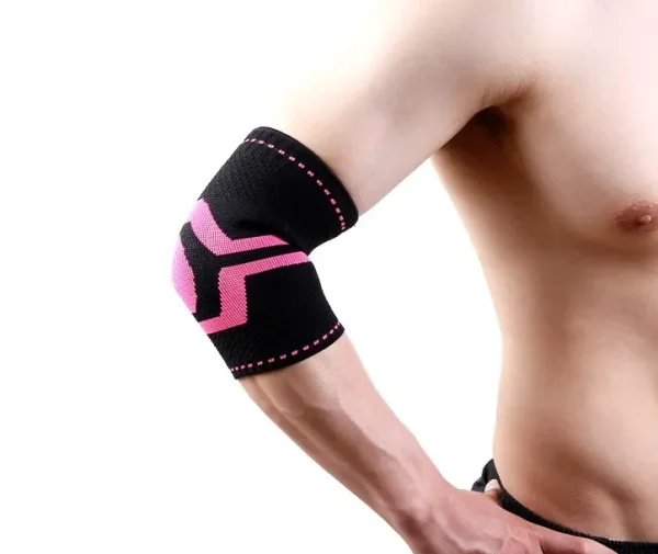 Adjustable heavy duty workout sport badminton tennis training safety nylon breathable arm elbow brace sleeve with sponge pads