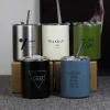 Insulated cup straw coffee cup transparent cover stainless steel tumbler