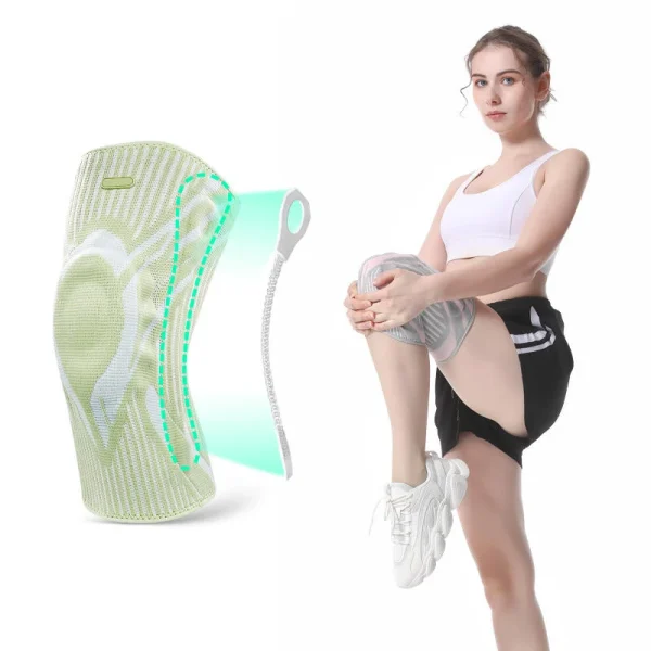 Professional 3D knitting dance elastic silicone non-slip compression knee pads