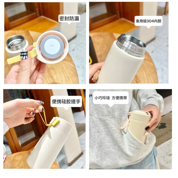 Hd4bea32a159c446494732fa381de7af1G.webp Custom 350ml mini portable thermos cup stainless steel double wall vacuum insulated thermal water bottle