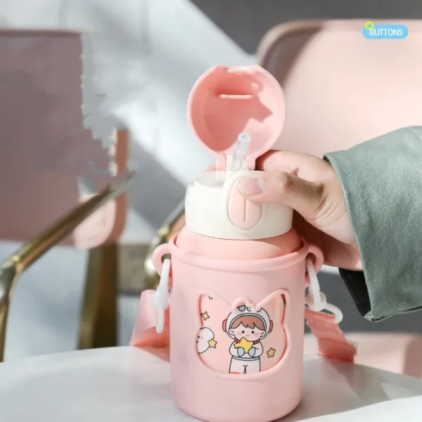 Stainless steel kids water bottle insulated water bottles with straw kids thermal insulation water bottle for school