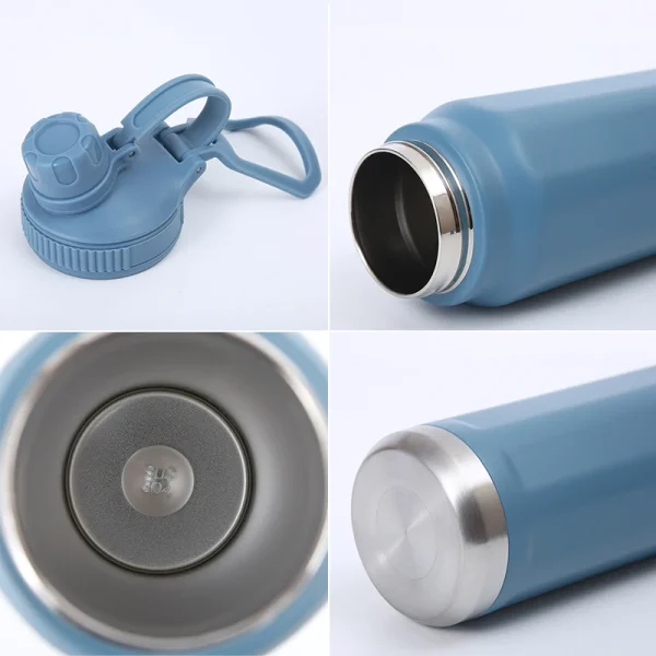 720ml Stainless Steel Vacuum Insulated Water Bottle Hiking Flask With Handle