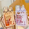 Summer kids cup double drink water bottles with strap New cute 750ml portable
