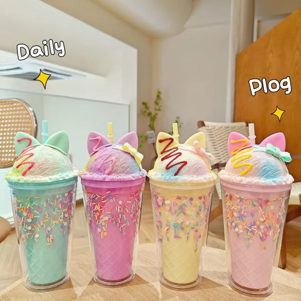 Colorful Plastic Cup Plastic Water Cups With Lids And Straws