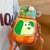 Thermal Insulated Stainless Steel Water Bottle Cartoon Cute Vacuum Large Capacity Water Bottle With Strap