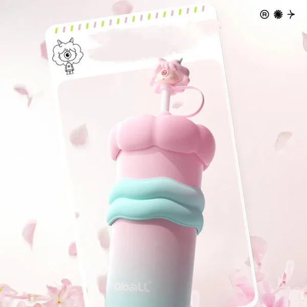 Double wall stainless steel vacuum insulated tumbler straw cup travel coffee mug