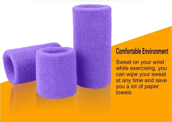 Breathable sport cotton wrist support sweat bands cloth wristband