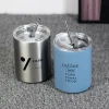 Insulated cup straw coffee cup transparent cover stainless steel tumbler