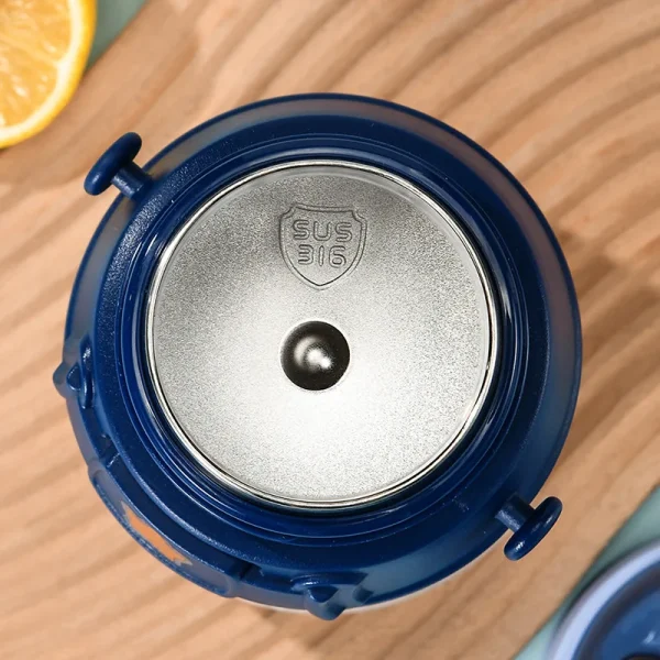 New rabbit 600ml Children's thermos water bottle mug Food grade stainless steel straw cup baby strap