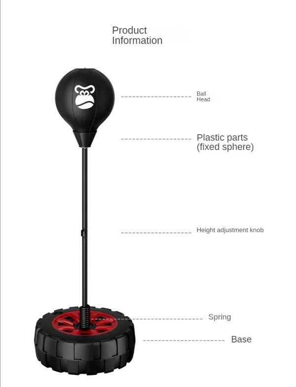 Adjustable Punching Speed Bag For Kids Boxing Set