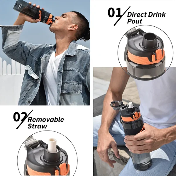 1L 32Oz Kids Sports Drinking GYM Water Bottle Plastic Wholesale With Straw and Handle For Kids