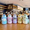 Wholesale Cute portable stainless steel thermos cup with rope lid straw and lock kid water bottle factory