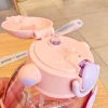 Customized Cute Cartoon Water Cup Large Capacity Portable Student And Children's Straw Cup Outdoor Plastic Cup