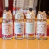 Cute 400ml bear glass student water bottle with straw simple cartoon bears leather cover tumbler glass cup