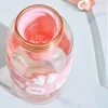 Cute Flower Design 900 ml Double Function Drinking Sports Water Bottle with Straw Shoulder Strap