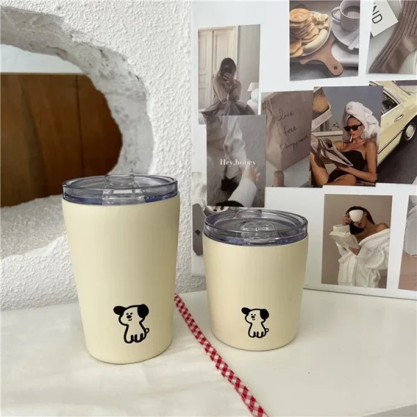 Coffee Cups with Lid Leak-proof Recyclable Eco-friendly Sustainable Iced Cold Travel Mug Tumbler Stainless Steel