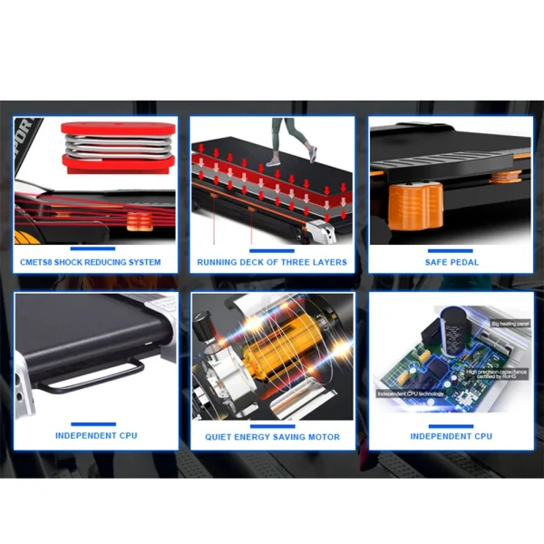 Home Gym Motorized Electric Treadmill Folding Treadmill Led Screen Smart Multifunction Treadmills