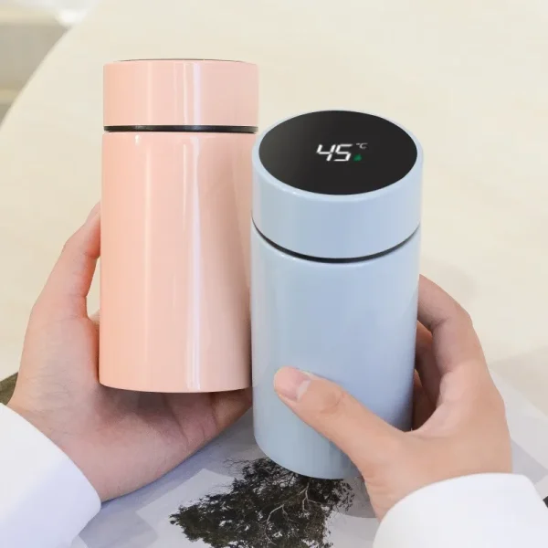 Cute 304 stainless steel thermos cup mini capacity intelligent temperature display thermos bottle