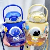 New Large Capacity Spaceman Plastic Big Belly Cup Children Plastic Water Bottle with Straw