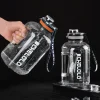1.6L 2.2L Fruit Lid Large Capacity Sports Plastic Drinking Portable Fitness Gym Motivational Water Bottle