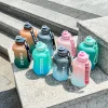 1.6L 2.2L Fruit Lid Large Capacity Sports Plastic Drinking Portable Fitness Gym Motivational Water Bottle